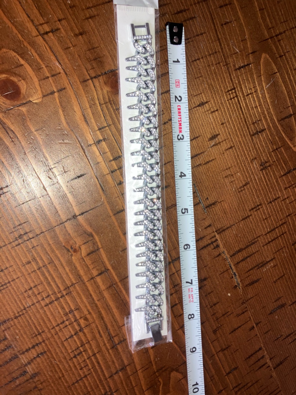 NWT Spiked Cuban Link Iced Diamond Chain Bracelet